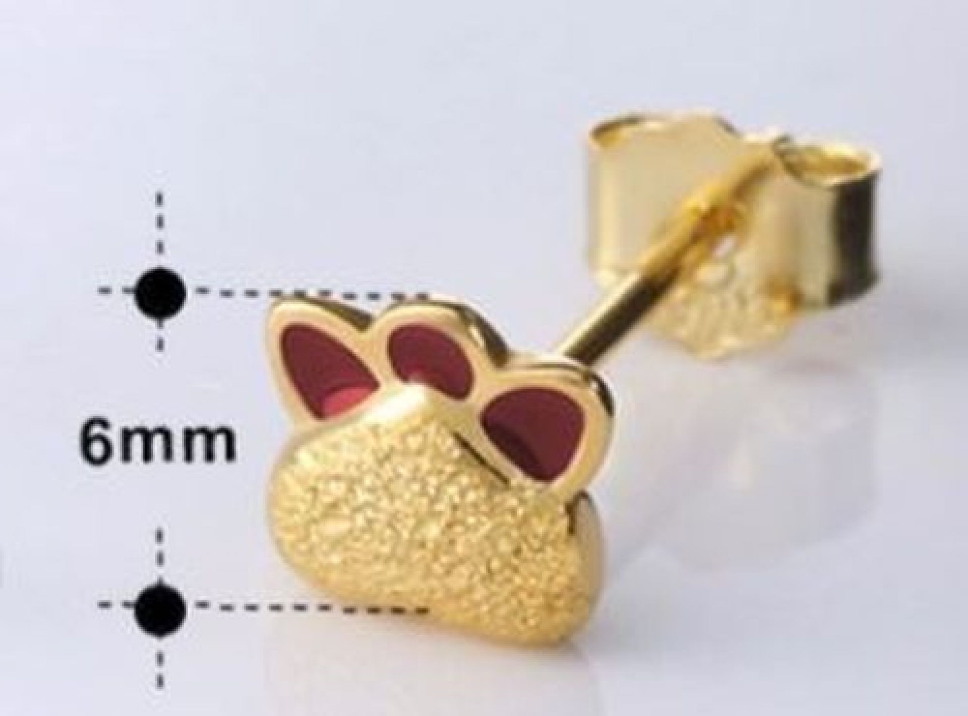 Bär Pfoten Ohrstecker aus 925 Sterling Silber vergoldet