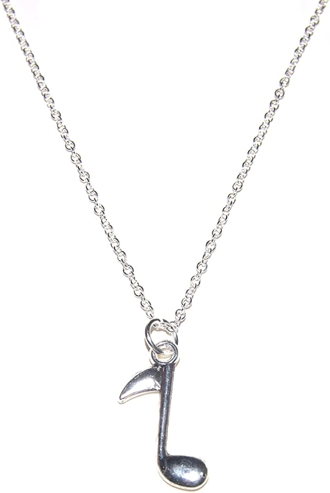 Notenschlüssel / Note Anhänger mit Silber Kette 55cm