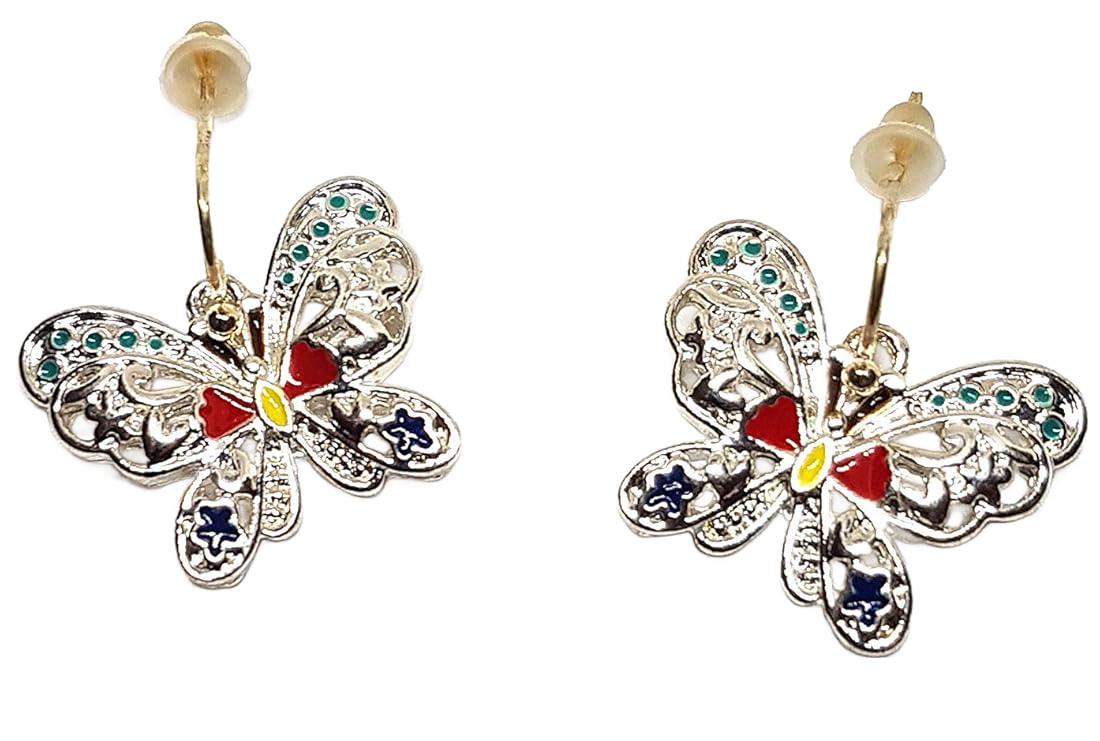 Schmetterling Schmuckset Anhänger mit Kette und Ohrstecker