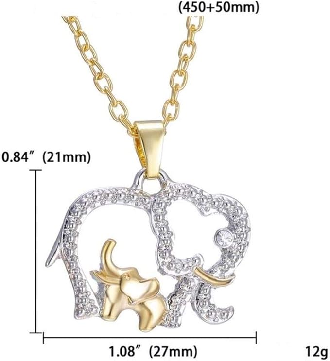 Kette mit Elefanten und Baby Elefanten Multicolor