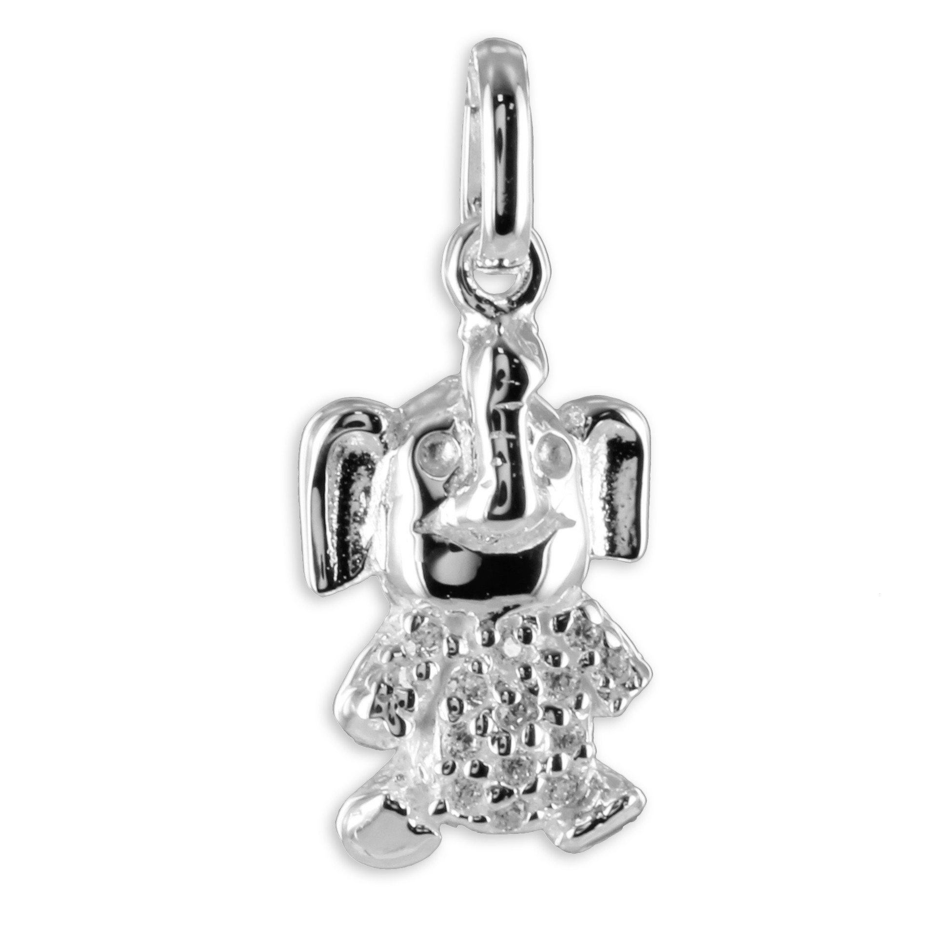 Elefant Anhänger Kettenanhänger mit Zirkoniaaus 925 Silber