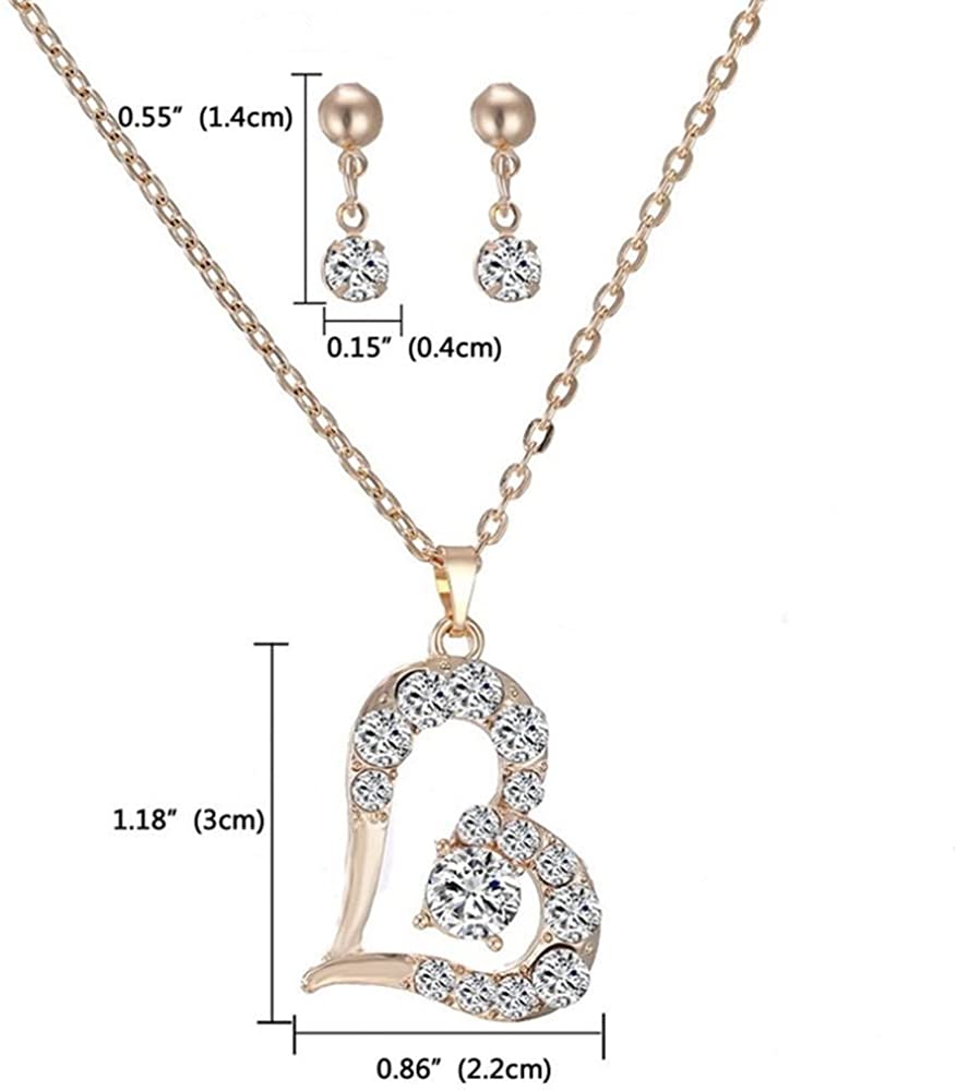 Schmuckset Kette mit Herzanhänger + Orstecker