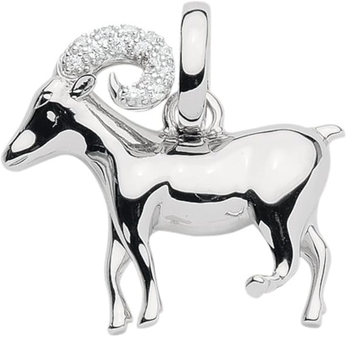 Widder Sternezeichen Anhänger mit Zirkonia aus 925 Silber
