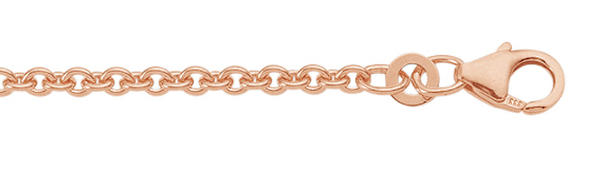 Anker rund Collier Kette rose vergoldet aus 925 Sterling Silber  cm