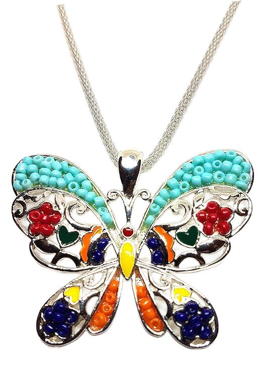 Schmetterling Schmuckset Anhänger mit Kette und Ohrstecker