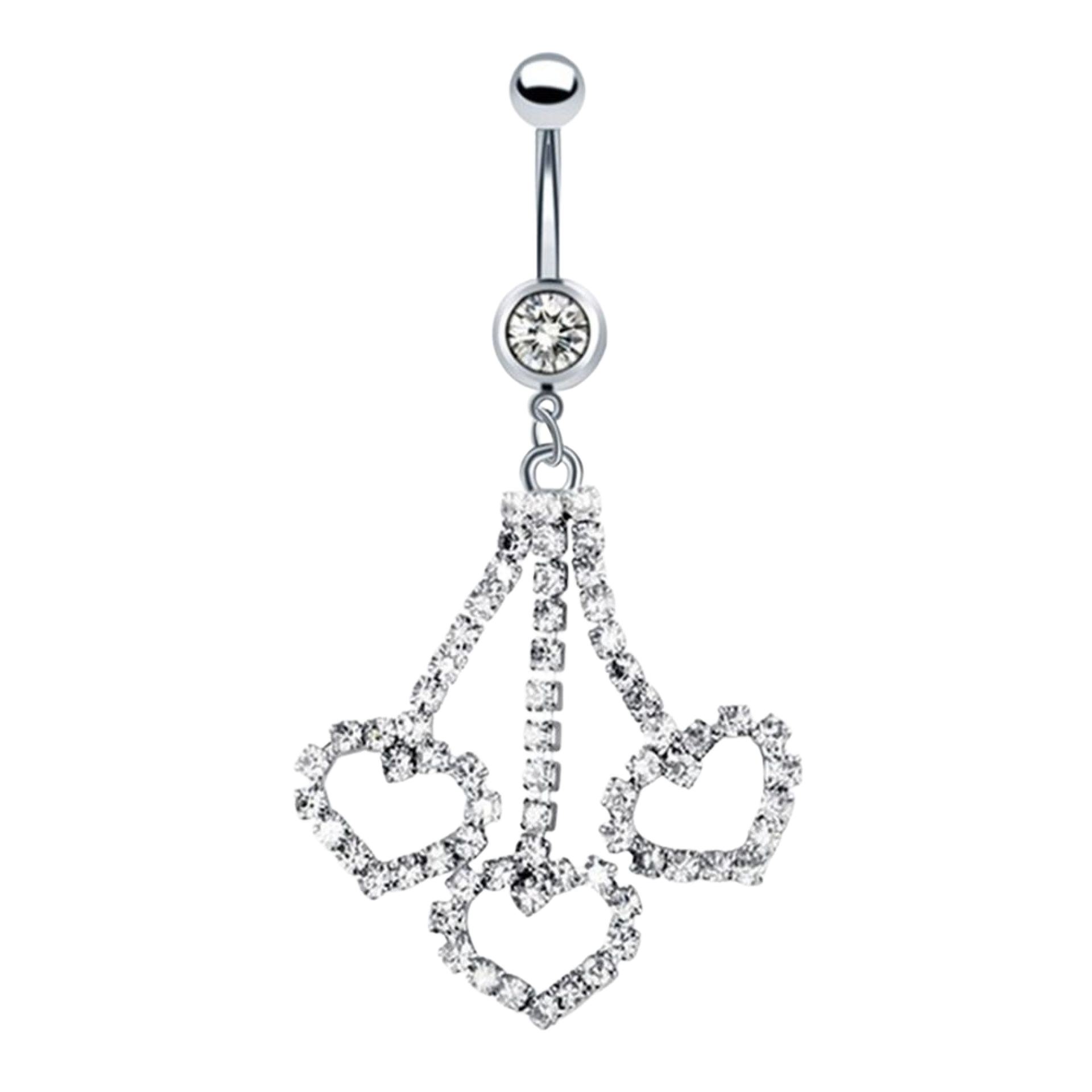 Herz Bauchnabelpiercing mit Zirkonia