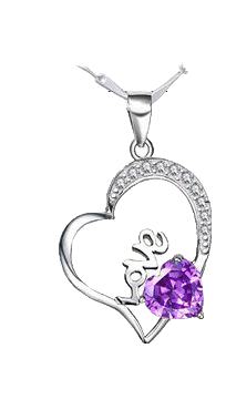 925 Silber Kette mit Zirkonia Herz Love Anhänger