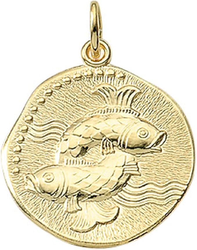 Fisch Sternezeichen Anhänger aus 333 Gelbgold