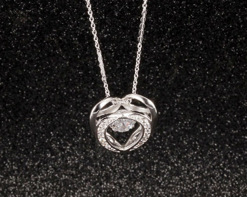 Schöne Herz-Halskette aus 925 Sterling Silber