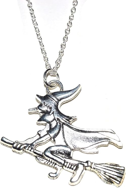 Hexe Anhänger mit Silber Kette 50cm