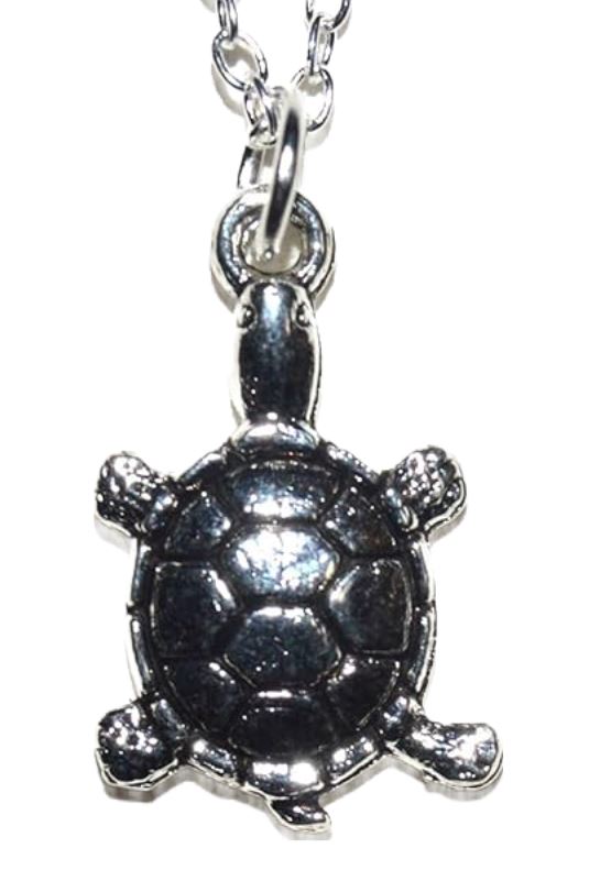 Schildkröte Anhänger mit Silber Kette 50cm