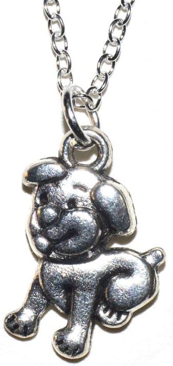 Hunde Anhänger mit Silber Kette 50cm