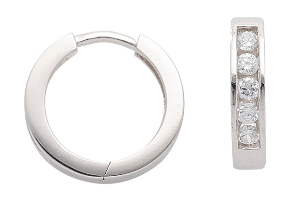 Creolen mit Zirkonia aus 925 Sterling Silber