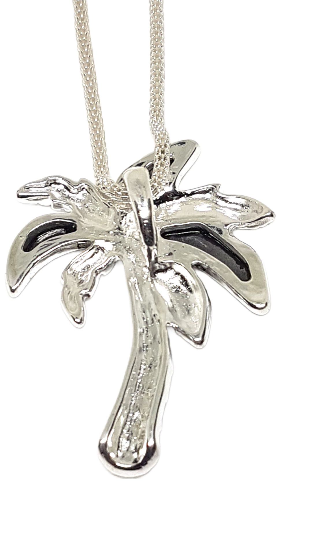 Palme Schmuckset Anhänger mit Kette und Ohrstecker