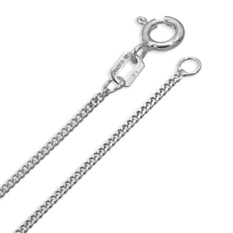 Panzerkette 1.2mm breit Silber 925/000 rhodiniert 45cm