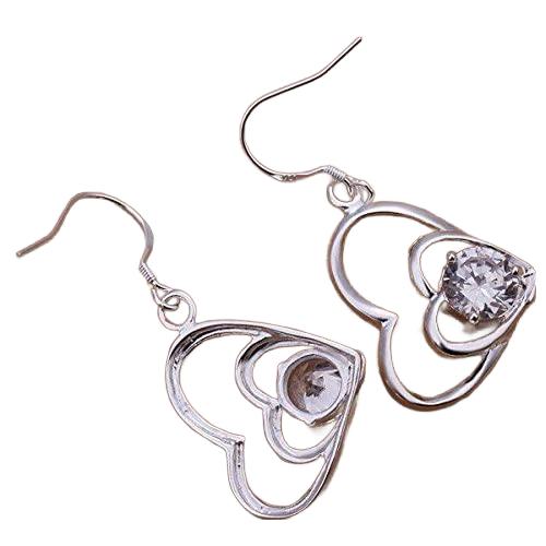 Herz Ohrhänger mit Zirkoniastein 925 Silber