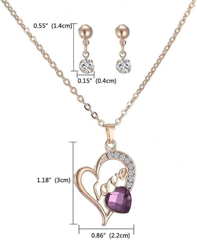 Schmuckset Kette mit Herzanhänger + Orstecker