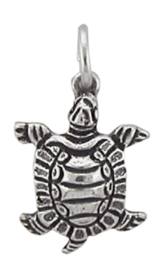 Schildkröte oxidiert Anhänger Kettenanhänger aus 925 Sterling Silber