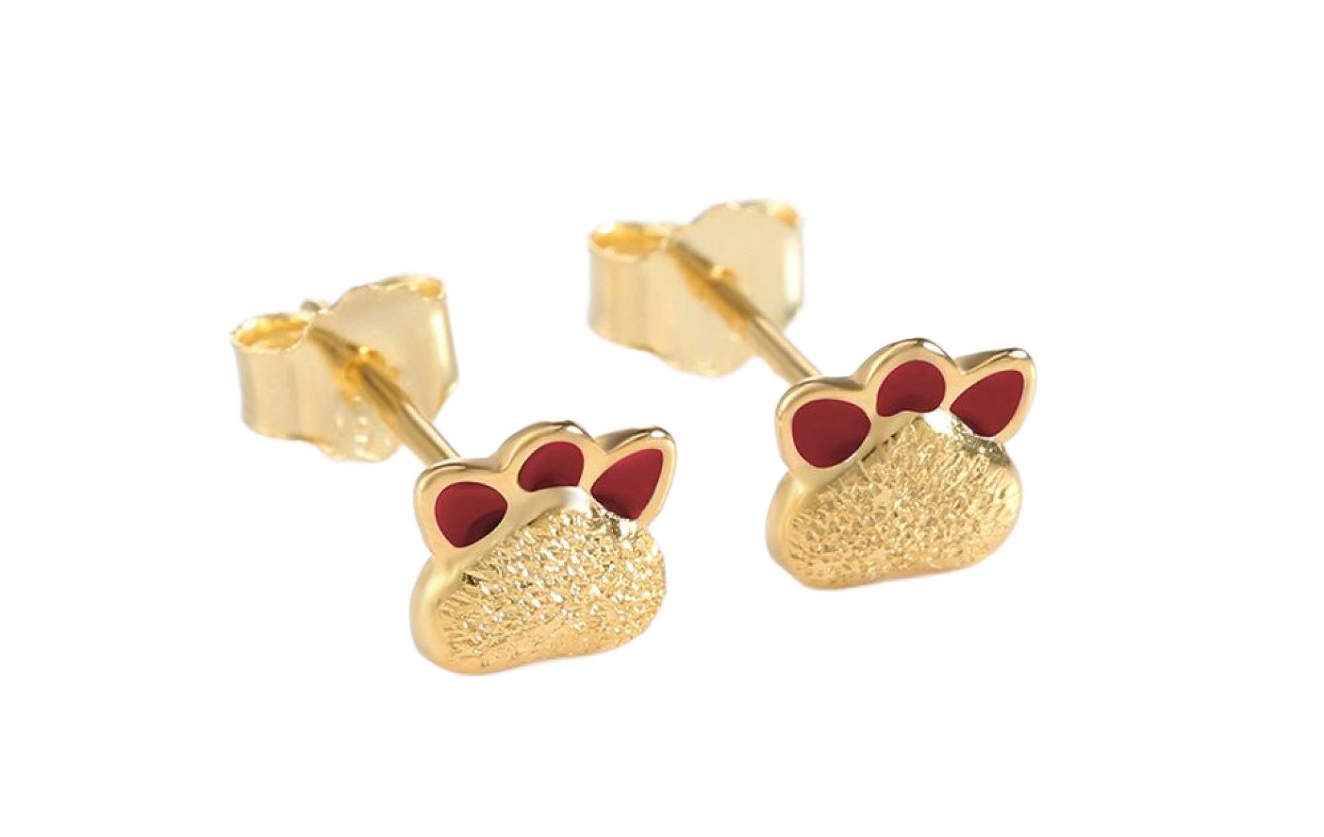 Bär Pfoten Ohrstecker aus 925 Sterling Silber vergoldet