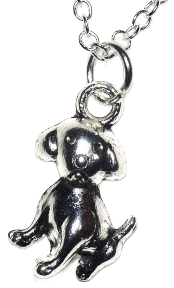 Hund Anhänger mit Silber Kette 50cm