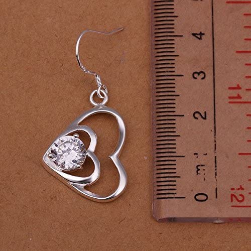 Herz Ohrhänger mit Zirkoniastein 925 Silber