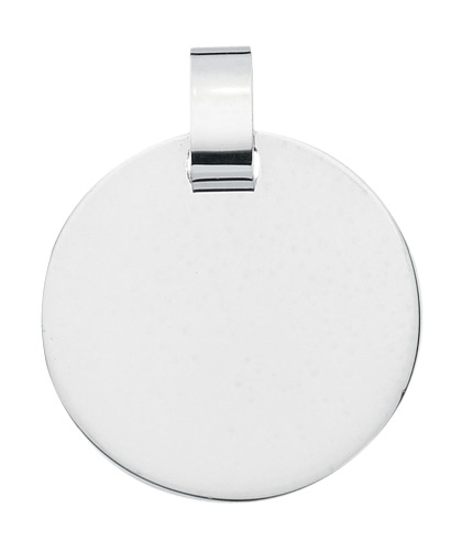 Runde Gravurplatte aus 925 echt Silber rhodiniert