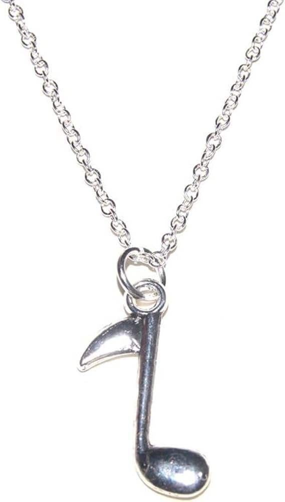 Notenschlüssel / Note Anhänger mit Silber Kette 55cm