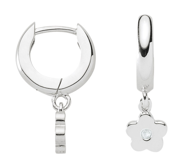 Creolen Blüte mit Zirkonia aus 925 Silber