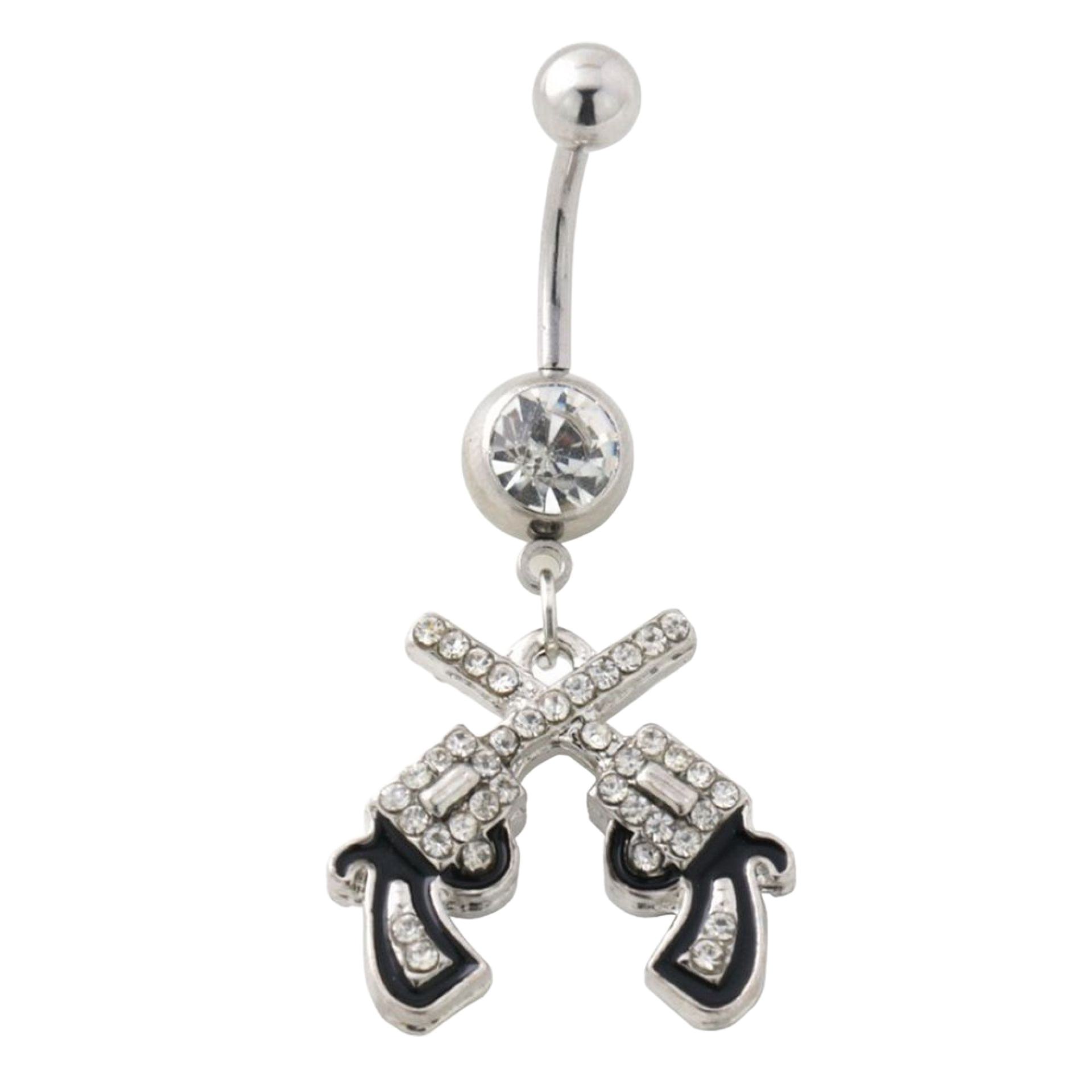 Pistolen Bauchnabelpiercing mit Zirkonia