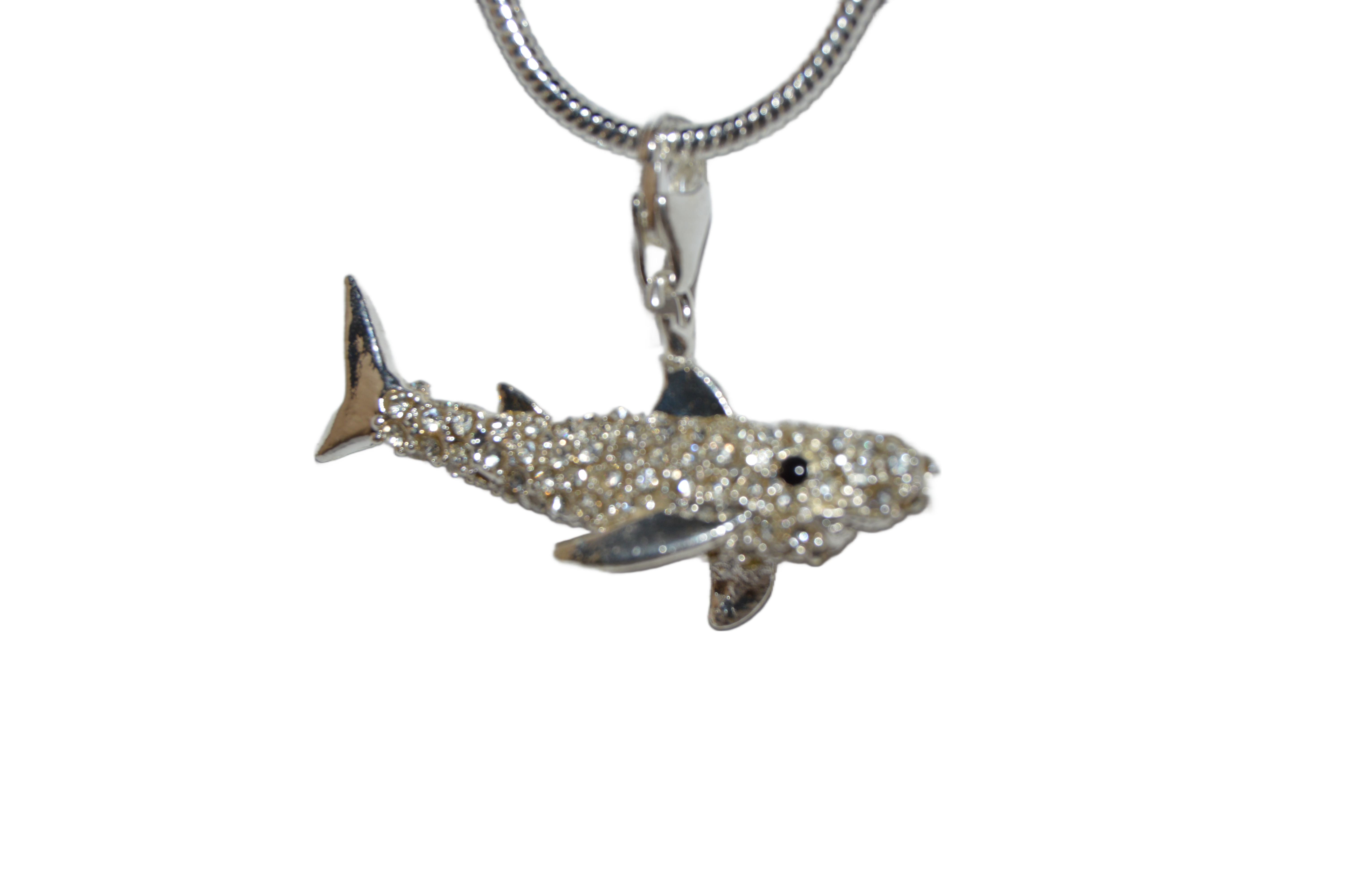 Hai-Anhänger mit Zirkonia-Steinen