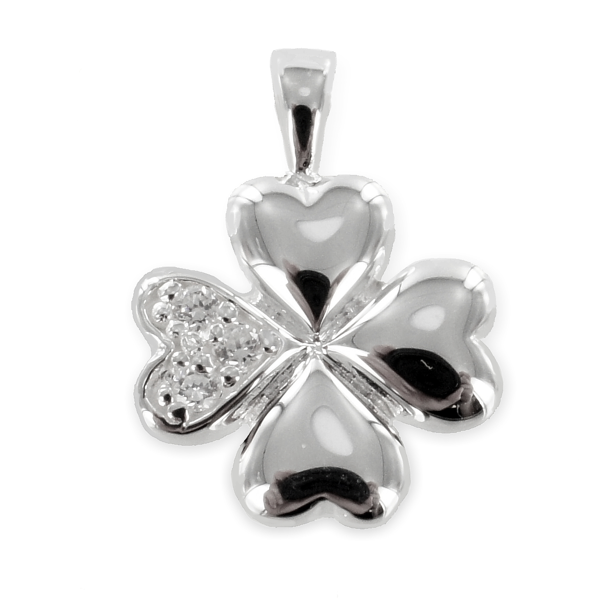 Kleeblatt Anhänger Kettenanhänger mit Zirkoniaaus 925 Silber