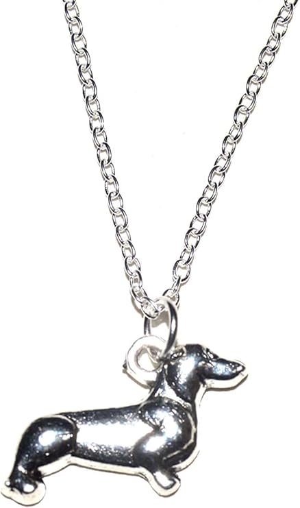 Dackel Anhänger mit Silber Kette