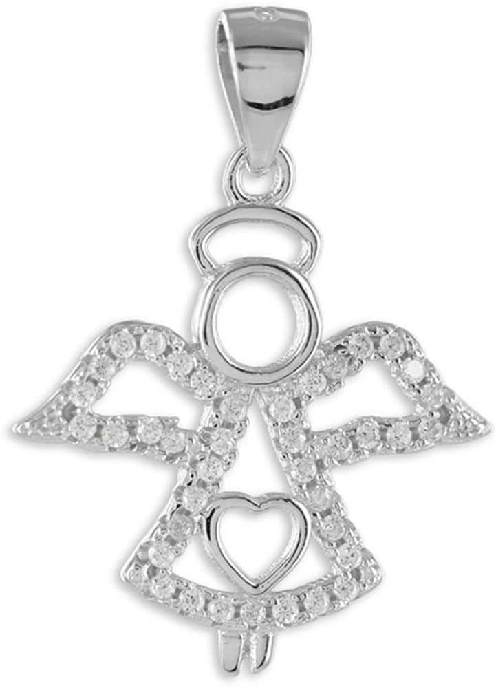 Engel Anhänger mit 39 Zirkonia aus 925 echt Silber