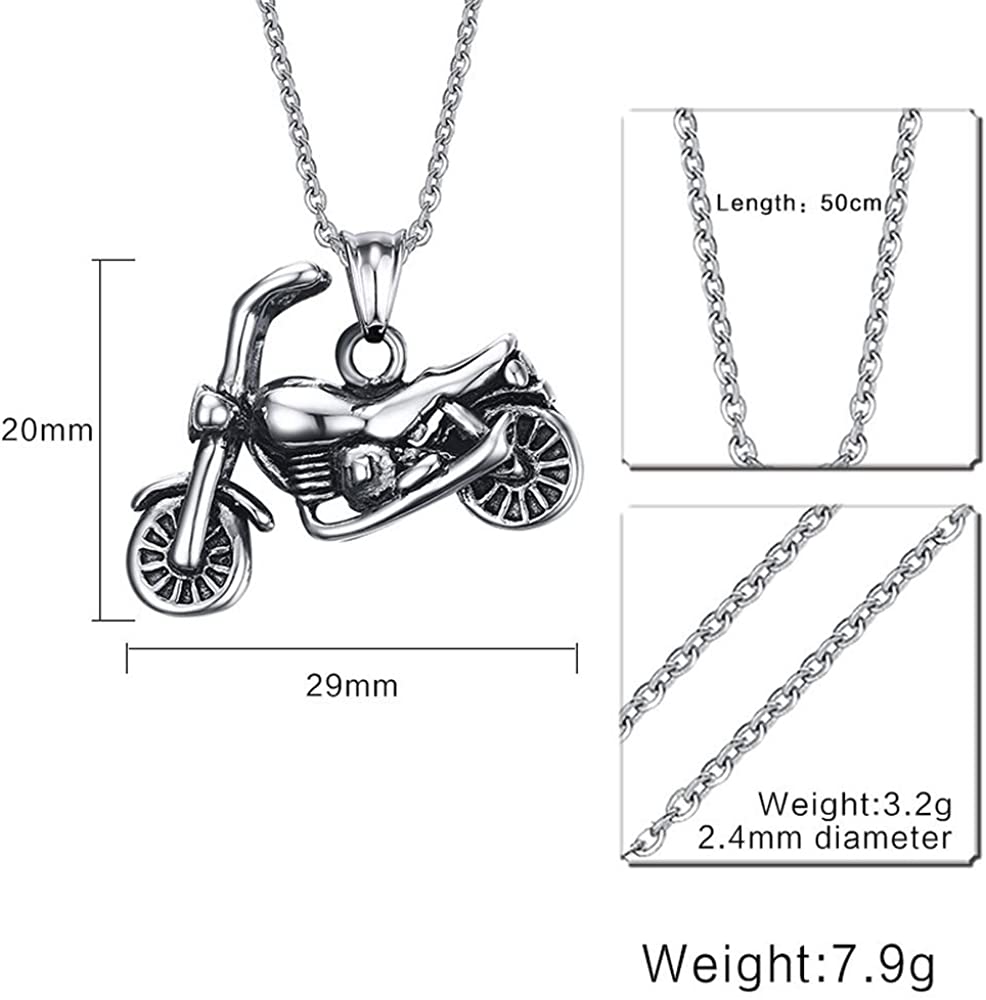 Motorrad Anhänger mit Kette aus Edelstahl 50cm