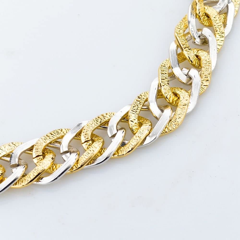 Totenkopf Anhänger mit Halskette Bicolor und Zirkoniasteinen 53cm