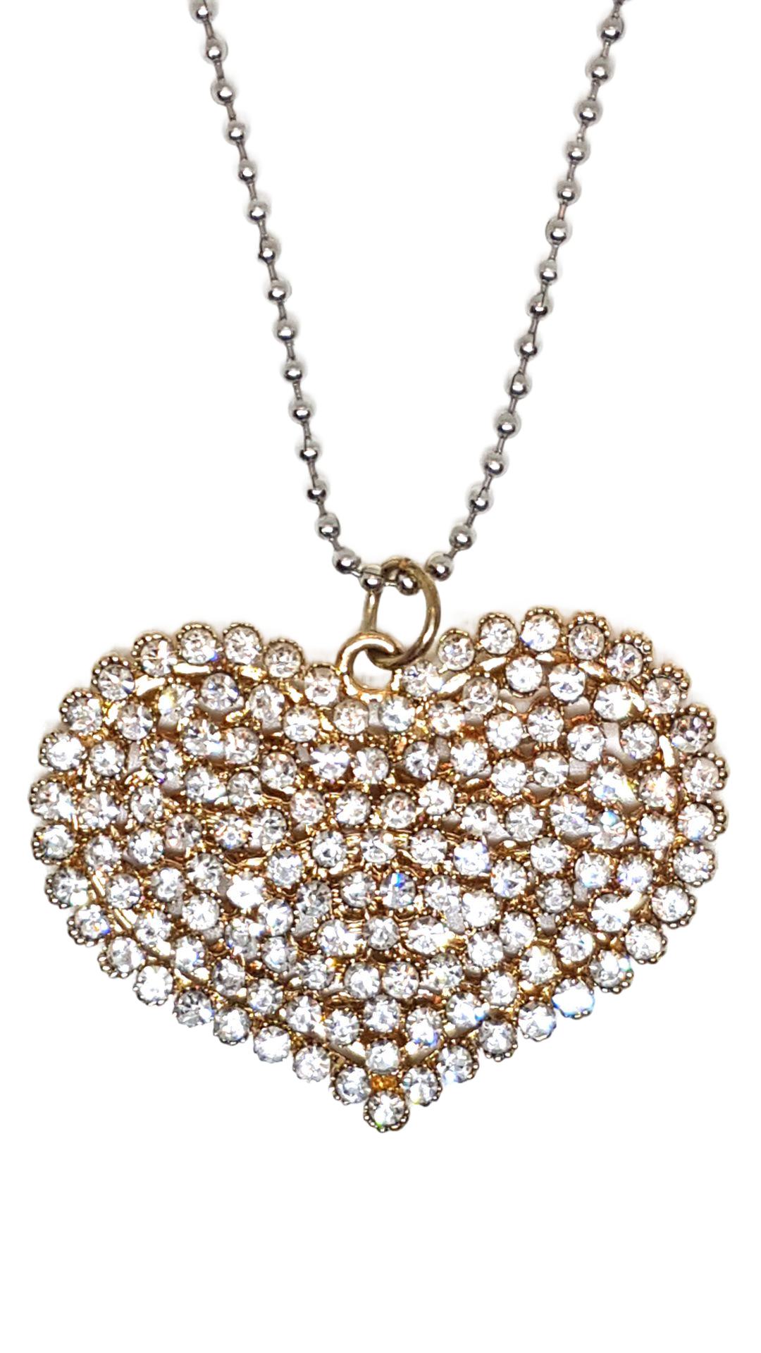 Herz Anhänger mit Strass und Kette