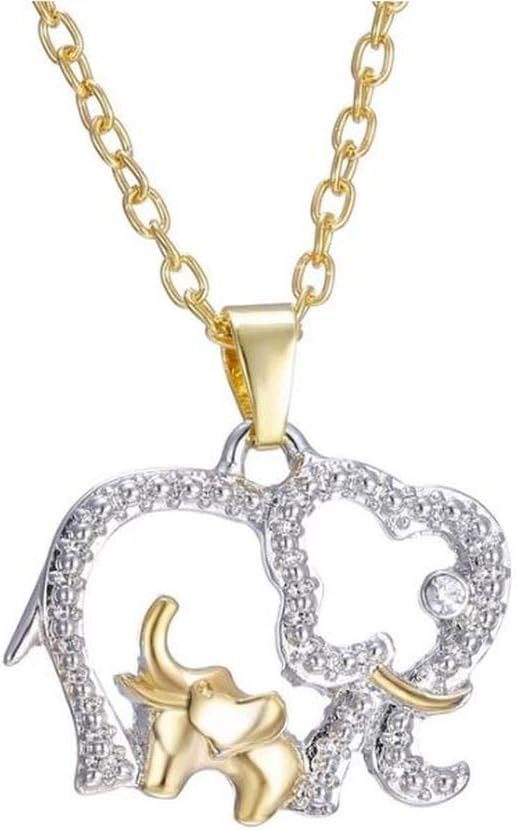 Kette mit Elefanten und Baby Elefanten Multicolor