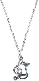 Noten Anhänger mit Silber Kette 55cm