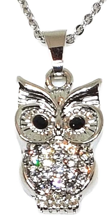 Eulen Schmuckset Anhänger mit Kette und Ohrstecker