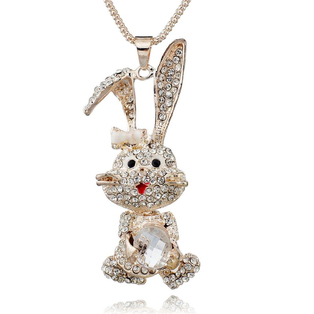 Osterhase Kristall-Hasenanhänger mit Kette
