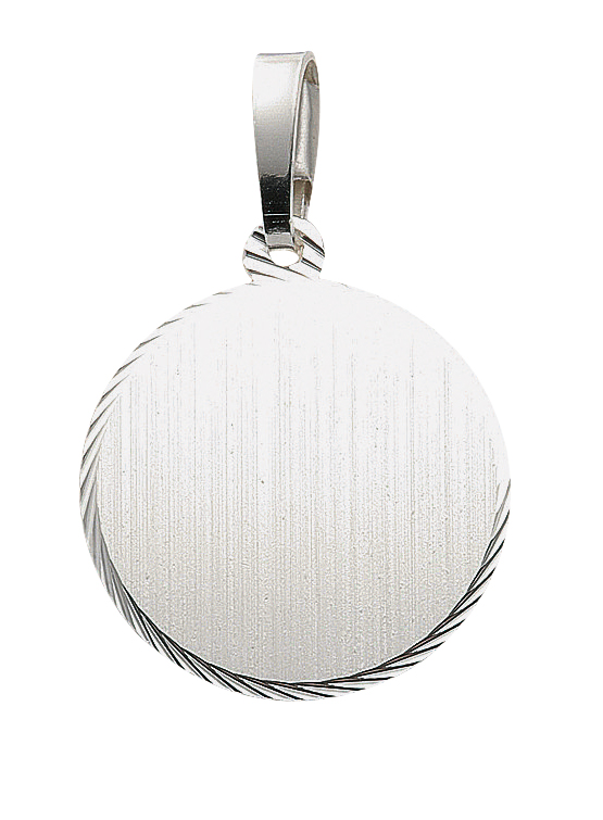 Runde Gravurplatte aus 925 echt Silber rhodiniert