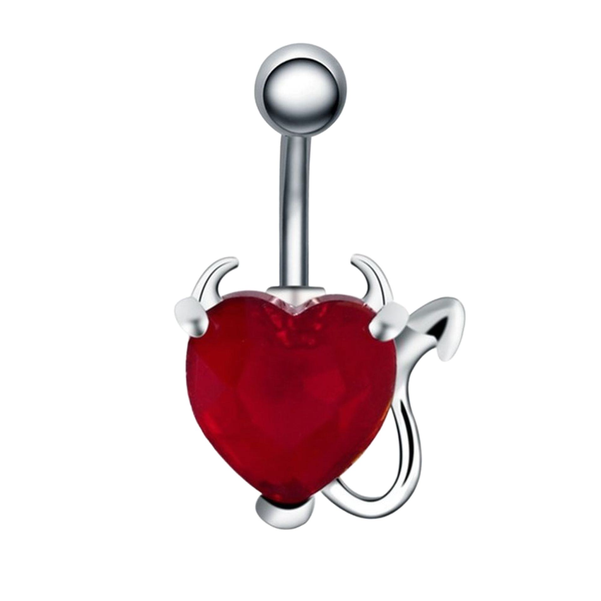 Herz Bauchnabelpiercing mit Zirkonia