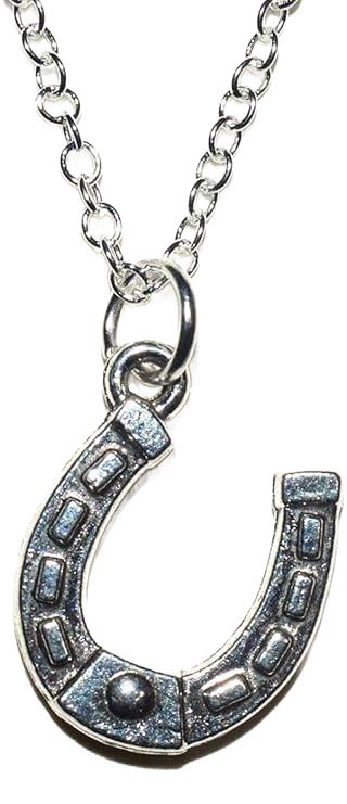 Hufeisen Anhänger mit Silber Kette (Glücksbringer) 55cm