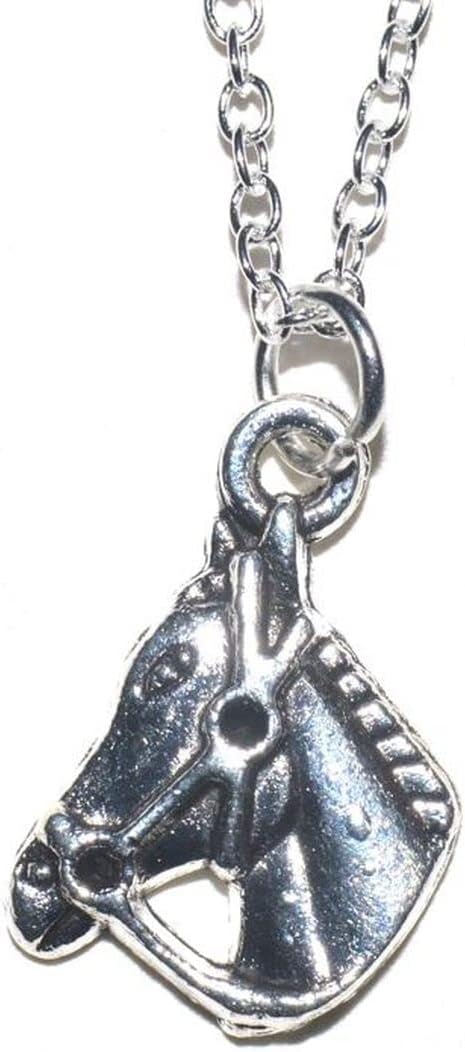 Pferde Kopf Anhänger mit Silber Kette 45cm