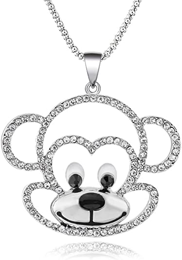 Affe Anhänger mit Strasssteine und Kette