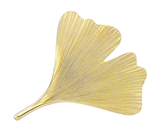 Ginkgoblatt Brosche aus 375 Gold