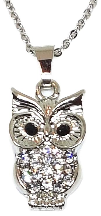 Eulen Schmuckset Anhänger mit Kette und Ohrstecker